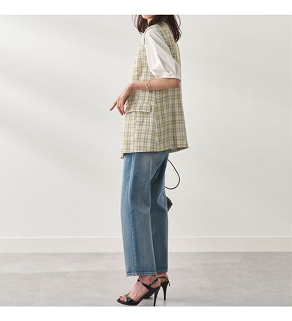 BELLUNA（ベルーナ）の「ファンシーツイード素材金ボタン使いジレ（ジレ）」｜詳細画像