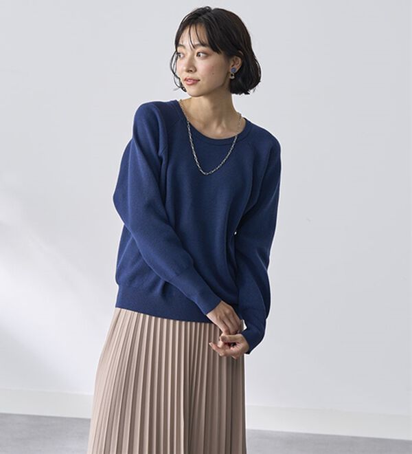 BELLUNA（ベルーナ）の「トレーナー感覚！きれいめカジュアルさんのためのニットトレーナー（ニット・セーター）」｜詳細画像