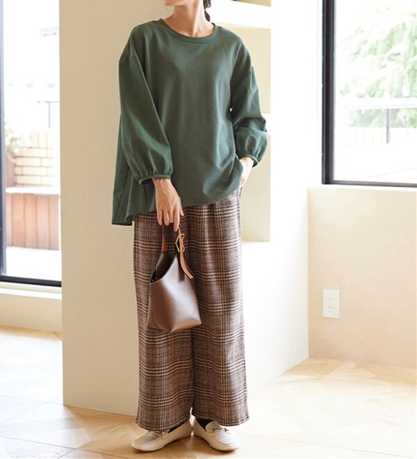 Viola e Viola（ヴィオラ エ ヴィオラ）の「ゆるストレートチェックパンツ（ワイドパンツ・ガウチョ）」｜詳細画像