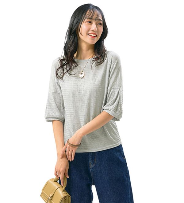 ルフラン（ルフラン）の「【３色組】【サモーラ】日本製ジャカードプルオーバー（カットソー）」｜詳細画像