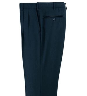 「裾上げ済ウエストストレッチスラックス　暖か裏地付（メンズスラックス）」｜ネイビー