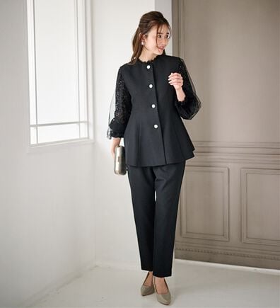 RANAN（ラナン）の「【２点セット】防シワ！ペプラムベストセットアップ（パンツスーツ）」