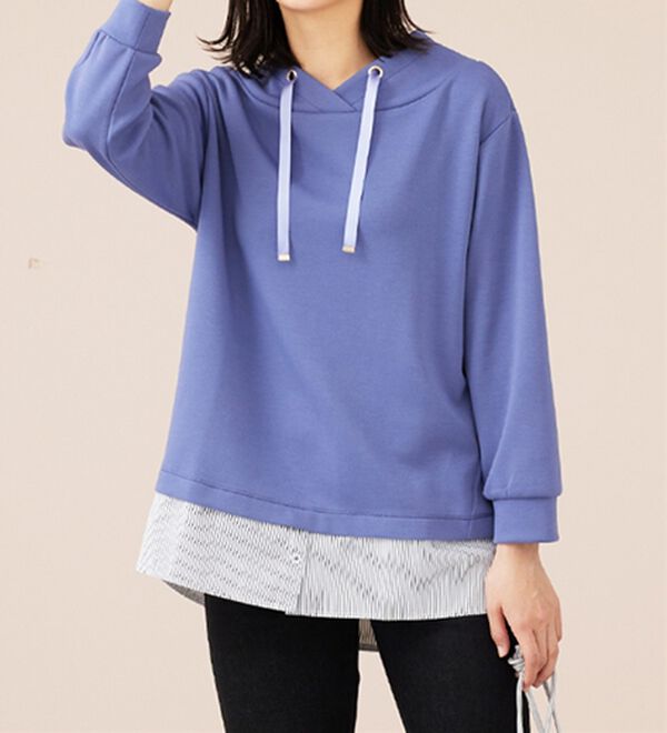 BELLUNA（ベルーナ）の「ワイドネックデザインシャツ切替チュニック（チュニック）」｜詳細画像