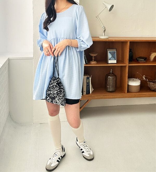 GeeRA（ジーラ）の「前後２ＷＡＹチェックペプラムチュニック（チュニック）」｜詳細画像