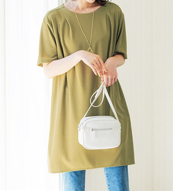 BELLUNA（ベルーナ）の「【接触冷感】かのこ素材タックデザインチュニックワンピース（その他ワンピース）」｜詳細画像