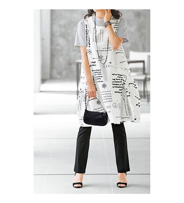 BELLUNA（ベルーナ）の「モダンプリント切替コクーンジャンパードレス（チュニック）」｜詳細画像