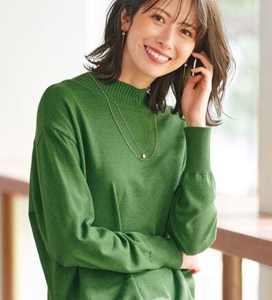 BELLUNA（ベルーナ）の「【新色追加】もちもち素材ハイネックニットプルオーバー（ニット・セーター）」