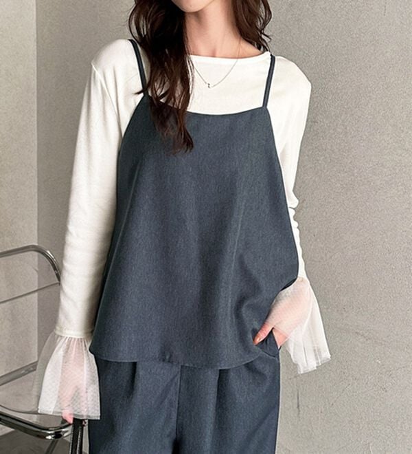 GeeRA（ジーラ）の「セットアップ風キャミソールサロペット（オールインワン）」｜詳細画像