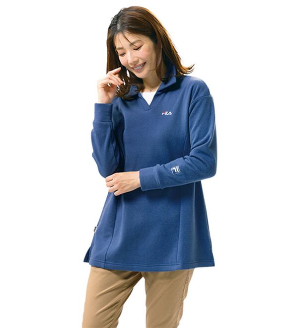 ルフラン（ルフラン）の「【２色組】＜ＦＩＬＡ＞重ね着しやすい衿付トレーナー（カットソー）」｜詳細画像