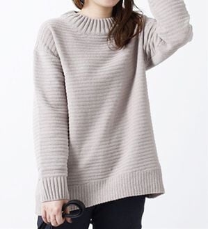 BELLUNA（ベルーナ）の「ガーター編モールニットプルオーバー（ニット・セーター）」｜ベージュ