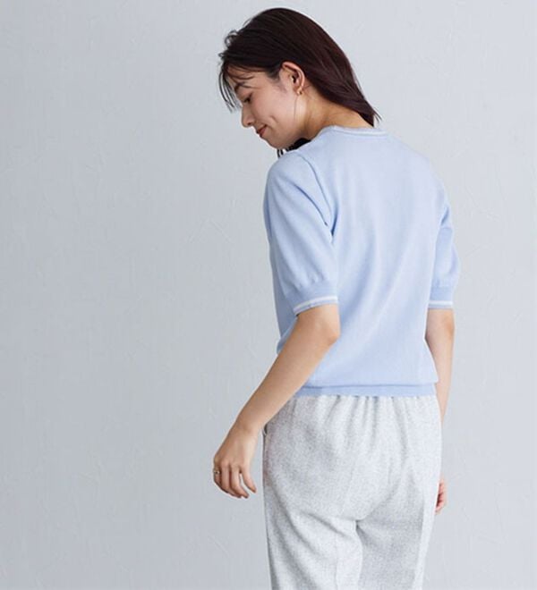 Pierrot（ピエロ）の「ライン配色パフニット（ニット・セーター）」｜詳細画像