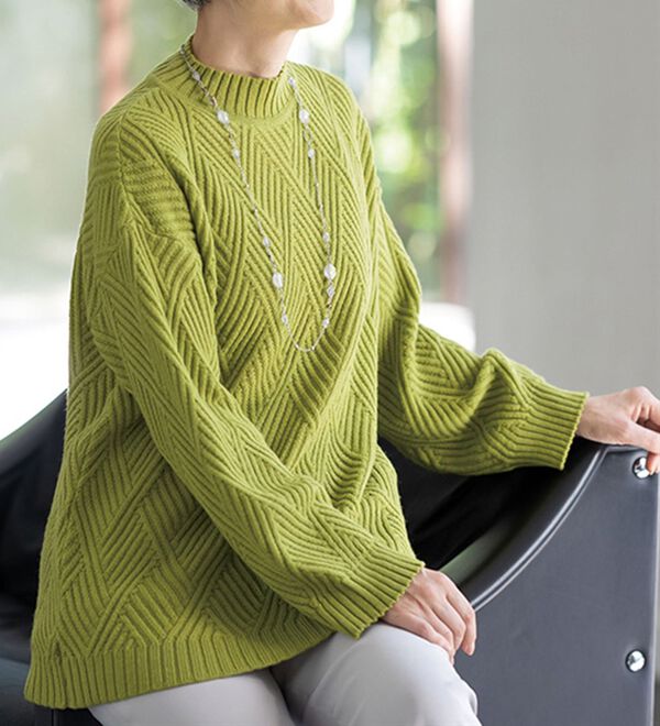 ルフラン（ルフラン）の「日本製編地切替ニットプルオーバー（ニット・セーター）」｜詳細画像