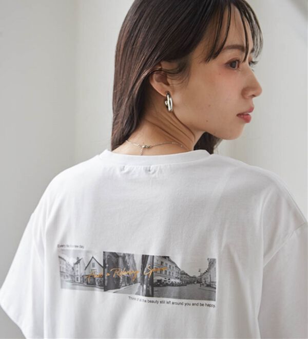 RANAN（ラナン）の「【ひんやり】ロゴプリントチュニックTシャツ（Tシャツ）」｜詳細画像