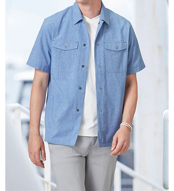 「さらにさらっと楊柳素材のシャツジャケット（メンズジャケット）」｜詳細画像