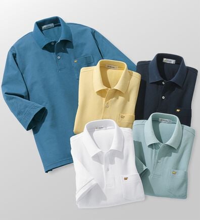 「＜ゴールデンベア＞上質国産ポロシャツ　選べる袖丈（半袖・７分袖）（メンズシャツ）」