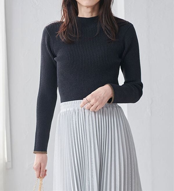 RANAN（ラナン）の「もちもちリブパイピングハイネックニット（ニット・セーター）」｜詳細画像