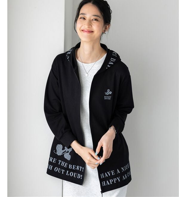 BELLUNA（ベルーナ）の「＜Ｄｉｓｎｅｙ＞【ミッキー】ロゴプリント裏メッシュパーカー（パーカー）」｜詳細画像