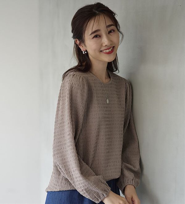 BELLUNA（ベルーナ）の「ふくれジャカードパフブラウス（ブラウス）」｜詳細画像