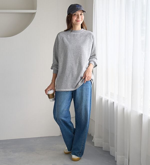 BELLUNA（ベルーナ）の「華奢見せ！しっかり綿混裏毛素材トレーナー（トレーナー・スウェット）」｜詳細画像