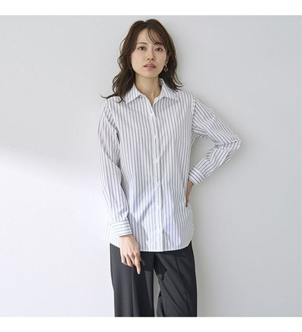 BELLUNA（ベルーナ）の「【選べる袖丈】洗える！ストレッチイージーケアシャツ（シャツ）」｜詳細画像