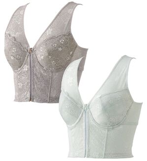 「【２色組】姿勢補整ロングブラ（ブラジャー）」｜2色組