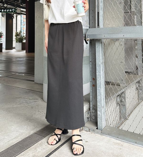 GeeRA（ジーラ）の「【着回し力◎】楽ちんすっきり見え！リブロングスカート（ロングスカート）」｜詳細画像