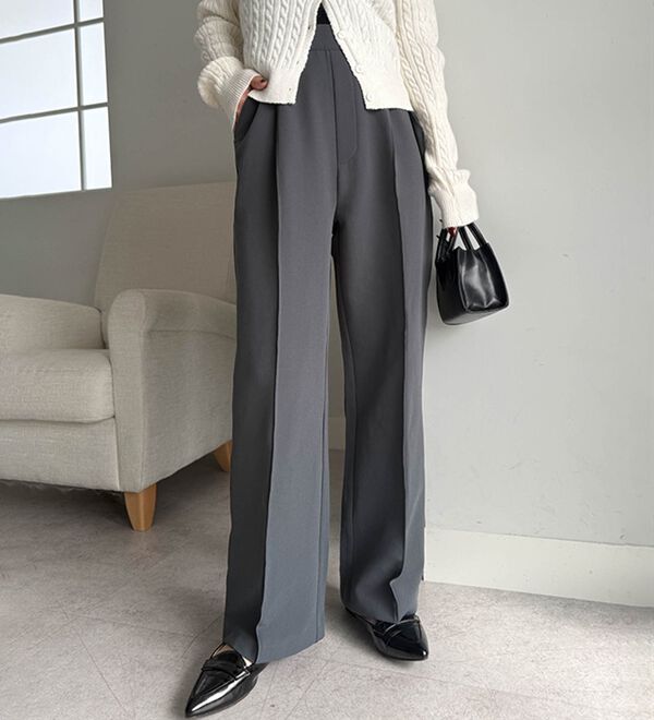 RANAN（ラナン）の「裏起毛美脚シルエットピンタックワイドパンツ（フルレングスパンツ）」｜詳細画像