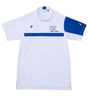 「<ルコックスポルティフ>ビシージャカードモックネック半袖シャツ（メンズカットソー）」｜ホワイト