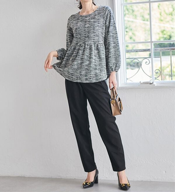 RANAN（ラナン）の「＜２点セット＞洗える！きれい見えカットツイードセットアップ（ブラウススーツ）」｜詳細画像