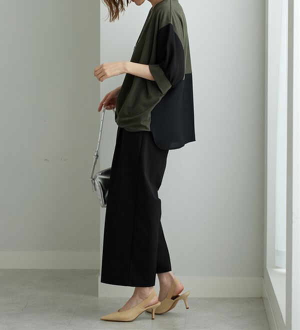 BELLUNA（ベルーナ）の「【ヨコストレッチ・紫外線カット・選べる2丈】サラもちライト快適ワイドパンツ（ワイドパンツ・ガウチョ）」｜詳細画像