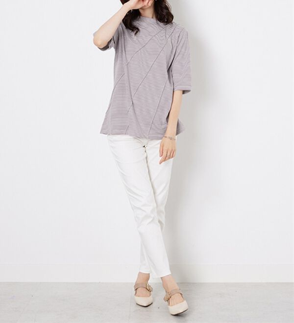 BELLUNA（ベルーナ）の「細ボーダータックデザインチュニック（チュニック）」｜詳細画像