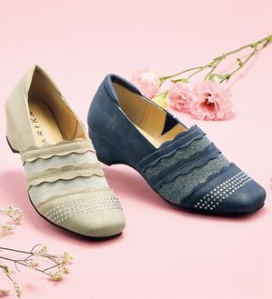 BELLUNA（ベルーナ）の「４Ｅラメ使いウェッジパンプス（パンプス）」｜詳細画像