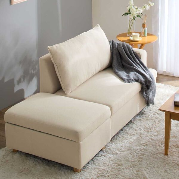 ソファ+オットマン(収納可能) (モダン カウチソファ) 収納付オットマン付カウチソファ - ベルーナ【公式】