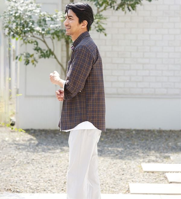 「＜アーノルド　パーマー＞シアサッカーデザインシャツ（長袖・７分袖）（メンズシャツ）」｜詳細画像