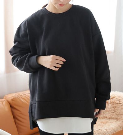 A HAPPY MARILYN（アハッピーマリリン）の「【Ｌ～６Ｌ】【裏起毛】毛玉になりにくい！サイド深スリットトレーナー【ハピぽか裏起毛】（トレーナー・スウェット）」