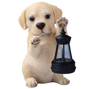 「ソーラーランプを持つ犬・猫（ガーデニング・園芸用品）」｜ラブラドール