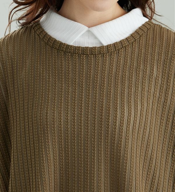 BELLUNA（ベルーナ）の「【インナー付き】透かしドルマンベストアンサンブル（アンサンブル）」｜詳細画像