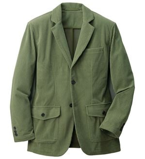 「シワになりにくいコーデュロイジャケット（メンズジャケット）」｜グリーン