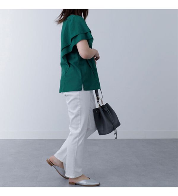 BELLUNA（ベルーナ）の「ビンテージ調素材袖フリルブラウス（ブラウス）」｜詳細画像