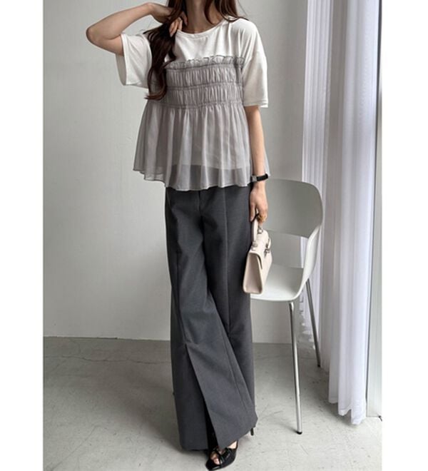 GeeRA（ジーラ）の「シアービスチェドッキングＴシャツ（カットソー）」｜詳細画像