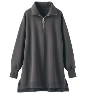 BELLUNA（ベルーナ）の「あったかキレイ！大人のハーフジップチュニック（チュニック）」｜チャコール