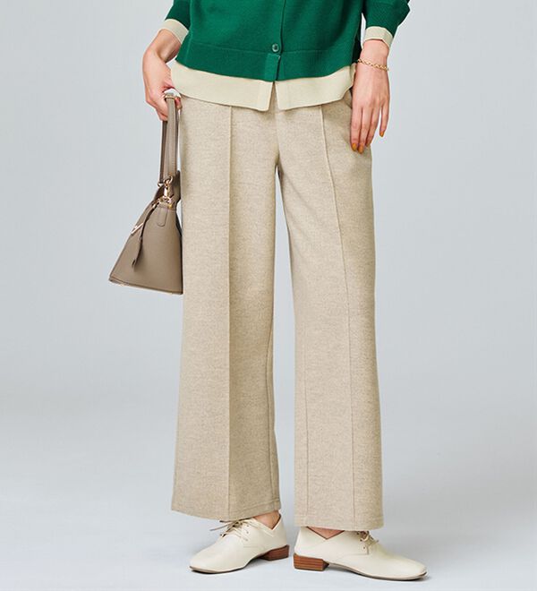 BELLUNA（ベルーナ）の「圧縮ニット素材ワイドパンツ（ワイドパンツ・ガウチョ）」｜詳細画像