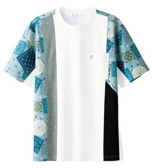 「＜ハッシュパピー＞ふくれジャカード切替Ｔシャツ（メンズＴシャツ）」｜ホワイト