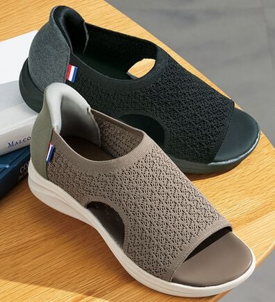 ルフラン（ルフラン）の「エルプラネット　立ったまま履けるニットサンダル（サンダル・ミュール）」
