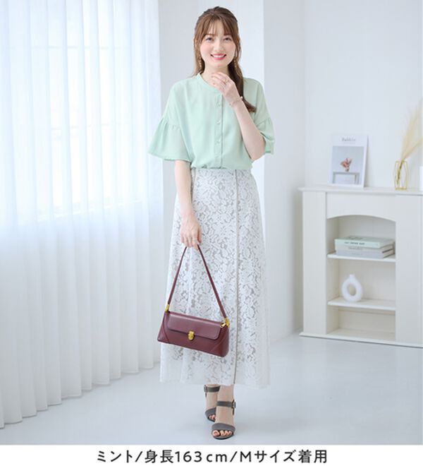 alotta（アロッタ）の「バンドカラーフレアー袖ブラウス（ブラウス）」｜詳細画像