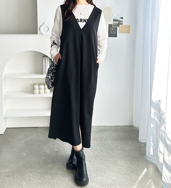 GeeRA（ジーラ）の「楽ちん！ストレッチ前後２ＷＡＹジャンパースカート（ジャンパースカート）」｜詳細画像