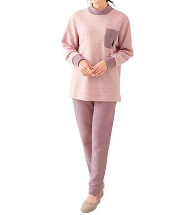 「【２着組】ネコちゃんの首元暖か裏起毛パジャマ（パジャマ・ルームウェア）」