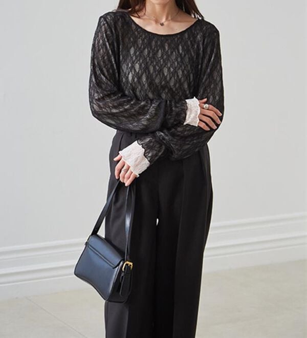 RANAN（ラナン）の「リバーシブルシアーレースＴ（カットソー）」｜詳細画像