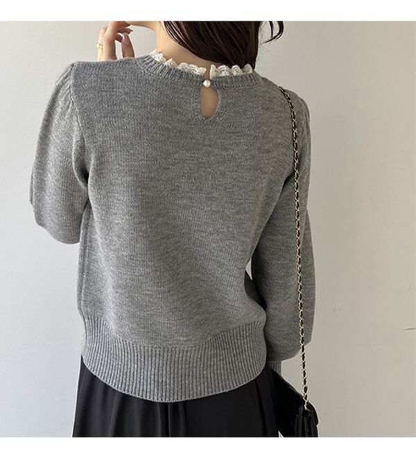 GeeRA（ジーラ）の「レース衿ニットプルオーバー（ニット・セーター）」｜詳細画像