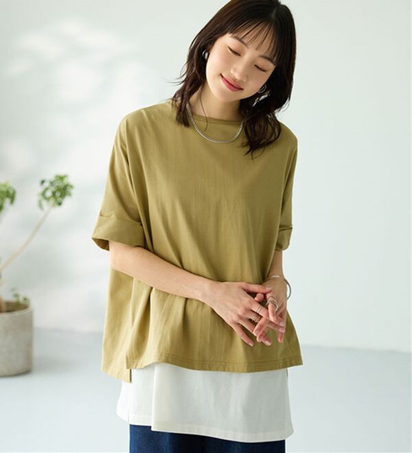 BELLUNA（ベルーナ）の「ヒンヤリ実感！大人顔サマ見えゆったりＴシャツ（Tシャツ）」｜詳細画像